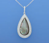 Sterling Silver Pendant with Mother of Pearl and Cubic Zirconia - Wing Wo Hing Jewelry Group - Pearl Jewelry Manufacturer
