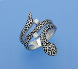White and Black Plated Silver Ring with Cubic Zirconia - Wing Wo Hing Jewelry Group - Pearl Jewelry Manufacturer