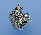 frog animal jewelry ring silver 925 enamel creature 