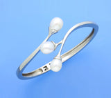 Sterling Silver Bangle with Drop Shape Freshwater Pearl - Wing Wo Hing Jewelry Group - Pearl Jewelry Manufacturer