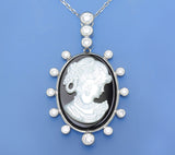 Sterling Silver Pendant with Mother of Pearl and Cubic Zirconia - Wing Wo Hing Jewelry Group - Pearl Jewelry Manufacturer