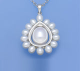 Sterling Silver Pendant with Drop Shape Freshwater Pearl - Wing Wo Hing Jewelry Group - Pearl Jewelry Manufacturer