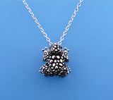 White and Black Plated Silver Pendant with Cubic Zirconia - Wing Wo Hing Jewelry Group - Pearl Jewelry Manufacturer