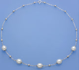 Sterling Silver Necklace with 8.5-9mm Oval Shape Freshwater Pearl - Wing Wo Hing Jewelry Group - Pearl Jewelry Manufacturer