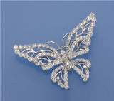 Sterling Silver Brooch with Cubic Zirconia - Wing Wo Hing Jewelry Group - Pearl Jewelry Manufacturer
