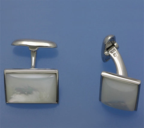 Sterling Silver Cufflink with Mother of Pearl