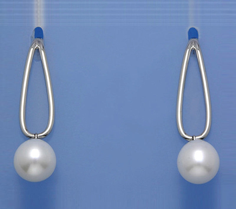 Sterling Silver Earrings with 10-10.5mm Drop Shape Freshwater Pearl - Wing Wo Hing Jewelry Group - Pearl Jewelry Manufacturer