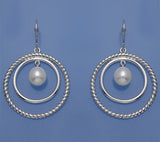 Sterling Silver Earrings with 7.5-8.5mm Drop Shape Freshwater Pearl - Wing Wo Hing Jewelry Group - Pearl Jewelry Manufacturer