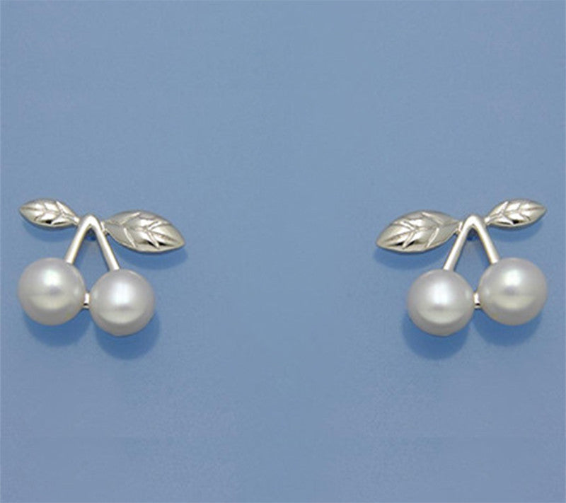 Sterling Silver Earrings with 5-5.5mm Button Shape Freshwater Pearl - Wing Wo Hing Jewelry Group - Pearl Jewelry Manufacturer