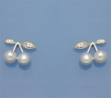 Sterling Silver Earrings with 5-5.5mm Button Shape Freshwater Pearl - Wing Wo Hing Jewelry Group - Pearl Jewelry Manufacturer