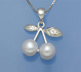 Sterling Silver Pendant with 6-6.5mm Button Shape Freshwater Pearl - Wing Wo Hing Jewelry Group - Pearl Jewelry Manufacturer