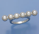 Sterling Silver Rings with 4-4.5mm Button Shape Freshwater Pearl - Wing Wo Hing Jewelry Group - Pearl Jewelry Manufacturer