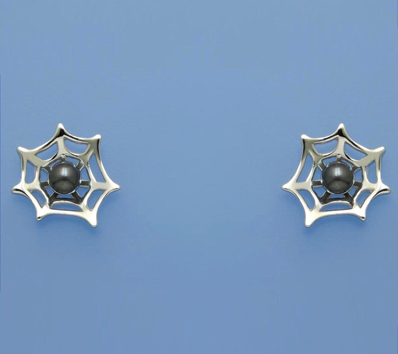 Sterling Silver Earrings with 4.5-5mm Button Shape Freshwater Pearl - Wing Wo Hing Jewelry Group - Pearl Jewelry Manufacturer