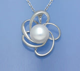 Sterling Silver Pendant with 10-10.5mm Button Shape Freshwater Pearl - Wing Wo Hing Jewelry Group - Pearl Jewelry Manufacturer