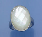 Sterling Silver Ring with Mother of Pearl - Wing Wo Hing Jewelry Group - Pearl Jewelry Manufacturer