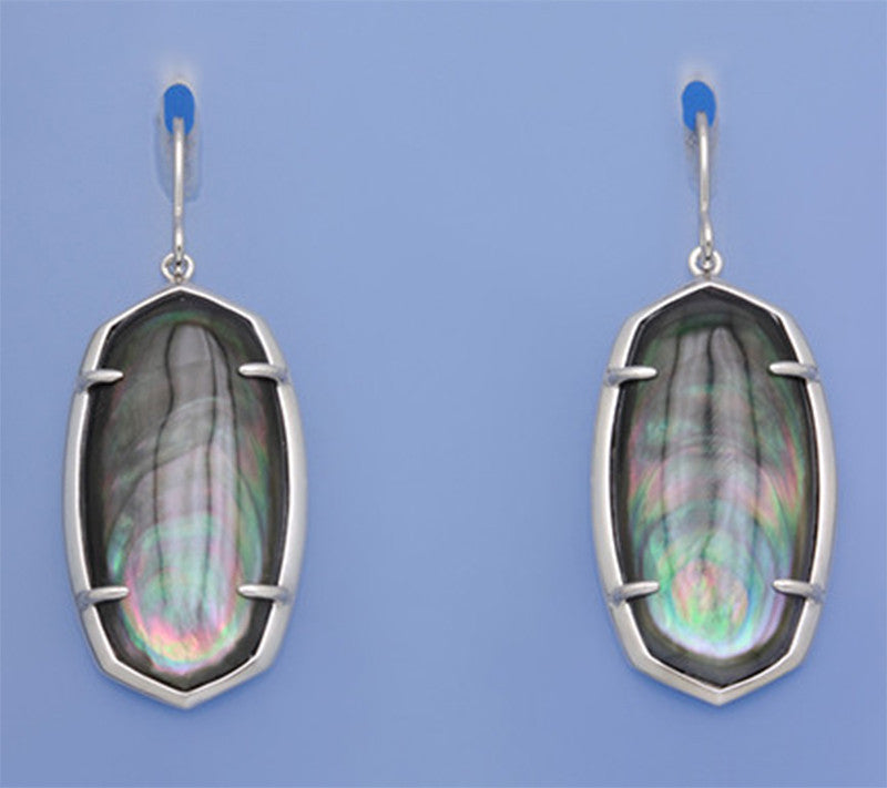 Sterling Silver Earrings with Black Mother of Pearl - Wing Wo Hing Jewelry Group - Pearl Jewelry Manufacturer