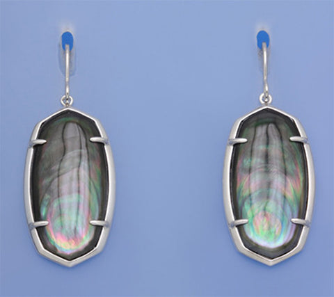 Sterling Silver Earrings with Black Mother of Pearl
