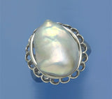 Sterling Silver Ring with 14*20mm Baroque Shape Freshwater Pearl - Wing Wo Hing Jewelry Group - Pearl Jewelry Manufacturer