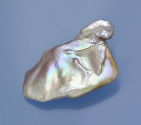 Sterling Silver Brooch with 23*45.5mm Baroque Shape Freshwater Pearl