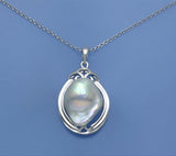Sterling Silver Pendant with 14*17.5mm Baroque Shape Freshwater Pearl - Wing Wo Hing Jewelry Group - Pearl Jewelry Manufacturer