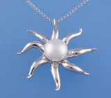 Sterling Silver Pendant with 10.5-11mm Button Shape Freshwater Pearl - Wing Wo Hing Jewelry Group - Pearl Jewelry Manufacturer