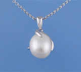 Sterling Silver Pendant with 9.5-10mm Drop Shape Freshwater Pearl - Wing Wo Hing Jewelry Group - Pearl Jewelry Manufacturer