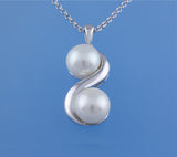 Sterling Silver Pendant with 9.5-10mm Button Shape Freshwater Pearl - Wing Wo Hing Jewelry Group - Pearl Jewelry Manufacturer