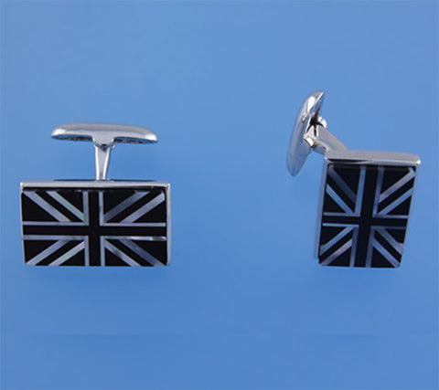 Sterling Silver Cufflink with Mother of Pearl