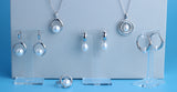 Sterling Silver Earrings with 10.5-11mm Button Shape Freshwater Pearl