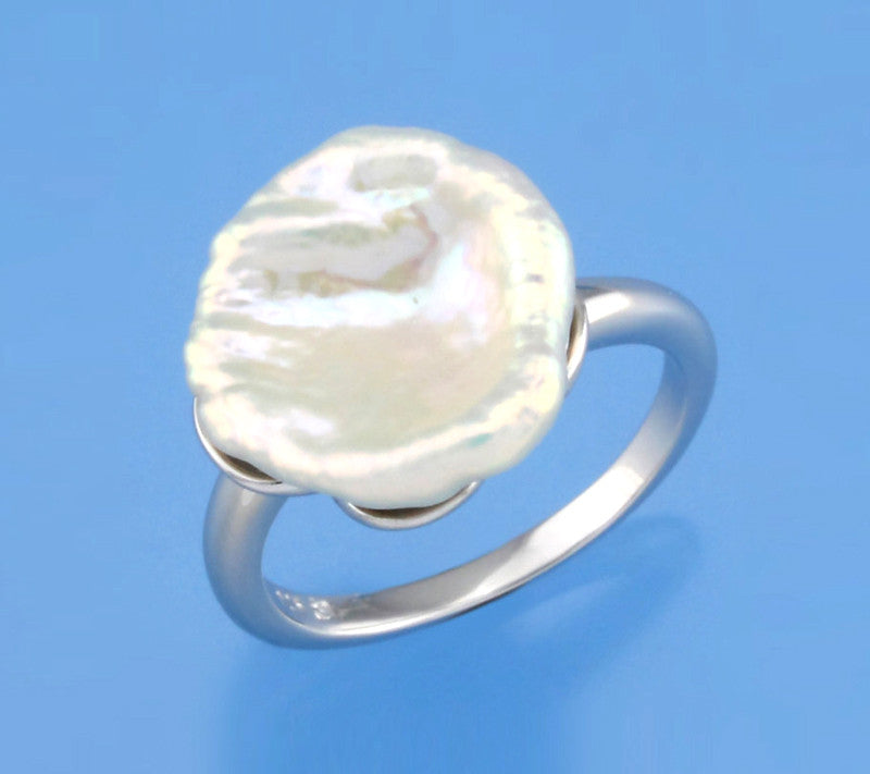 Sterling Silver Ring with 15-15.5mm Baroque Shape Freshwater Pearl - Wing Wo Hing Jewelry Group - Pearl Jewelry Manufacturer