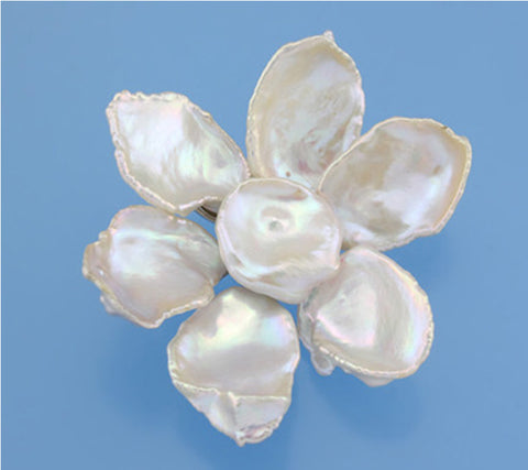 Sterling Silver Brooch with 15-16mm Baroque Shape Freshwater Pearl