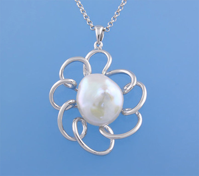 Sterling Silver Pendant with 14-15mm Baroque Shape Freshwater Pearl - Wing Wo Hing Jewelry Group - Pearl Jewelry Manufacturer