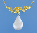 14K Gold Pendant with 13.5-14mm Baroque Shape Freshwater Pearl - Wing Wo Hing Jewelry Group - Pearl Jewelry Manufacturer