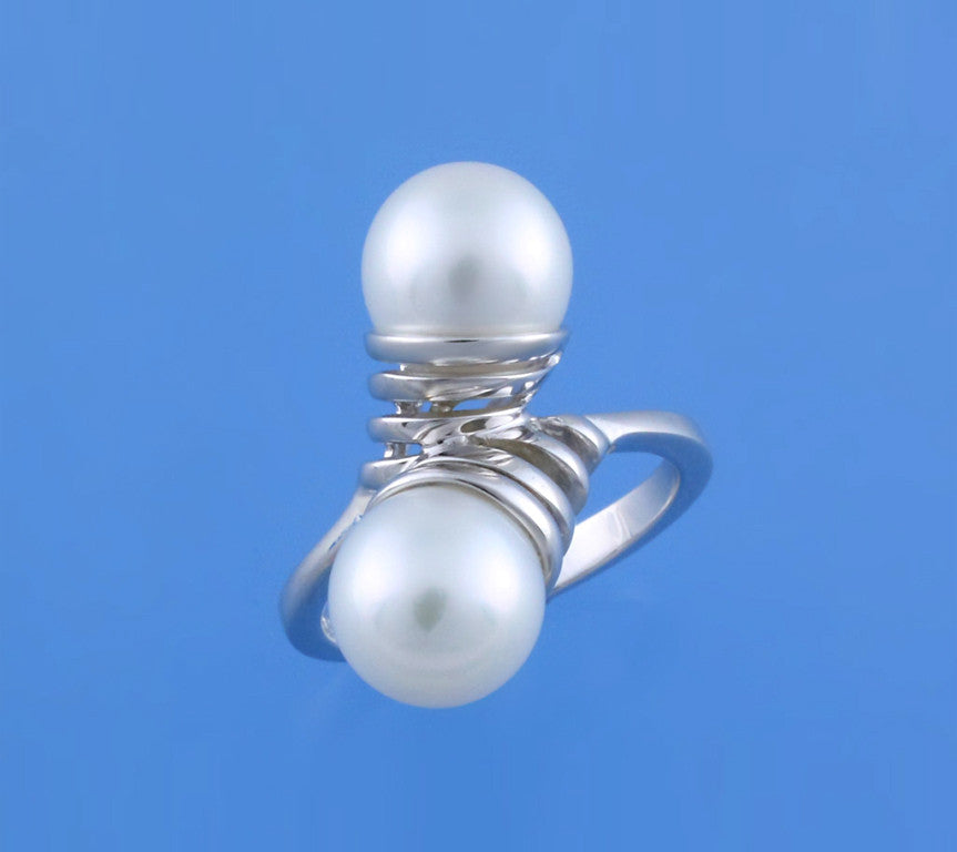 Sterling Silver Ring with 9-9.5mm Drop Shape Freshwater Pearl - Wing Wo Hing Jewelry Group - Pearl Jewelry Manufacturer
