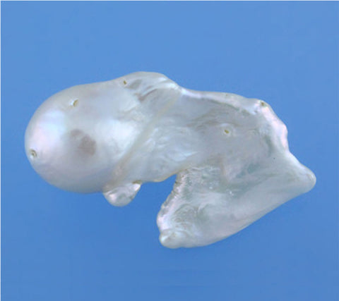 Sterling Silver Brooch with Baroque Shape Freshwater Pearl