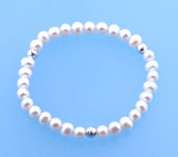 Sterling Silver Bracelet with 5.5-6mm Potato Shape Freshwater Pearl and Silver Ball - Wing Wo Hing Jewelry Group - Pearl Jewelry Manufacturer
