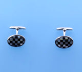 Sterling Silver Cufflink with 14.7*10mm  Mother of Pearl - Wing Wo Hing Jewelry Group - Pearl Jewelry Manufacturer
