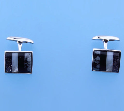 Sterling Silver Cufflink with Mother of Pearl