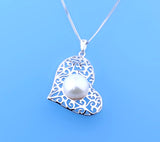 Sterling Silver Pendant with 10.5-11mm Button Shape Freshwater Pearl - Wing Wo Hing Jewelry Group - Pearl Jewelry Manufacturer
