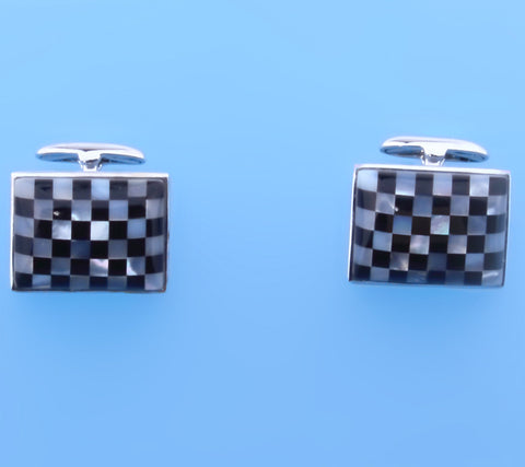 Sterling Silver Cufflink with 15.3*20.3mm Mother of Pearl