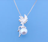 Sterling Silver Pendant with 8-8.5mm Full-Shinny Freshwater Pearl - Wing Wo Hing Jewelry Group - Pearl Jewelry Manufacturer