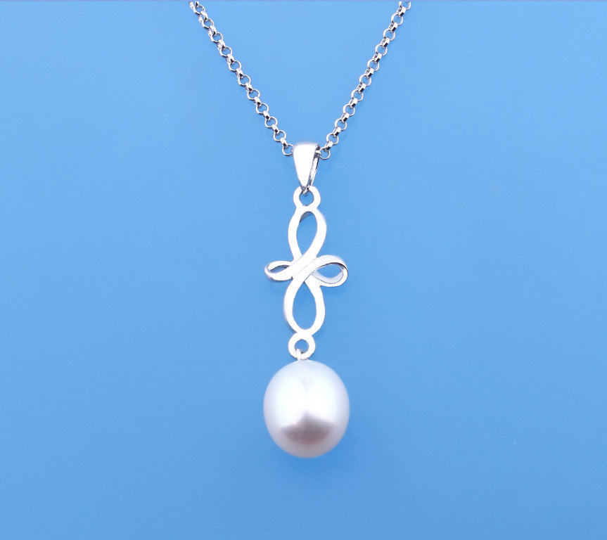 Sterling Silver Pendant with 10-10.5mm Drop Shape Freshwater Pearl - Wing Wo Hing Jewelry Group - Pearl Jewelry Manufacturer