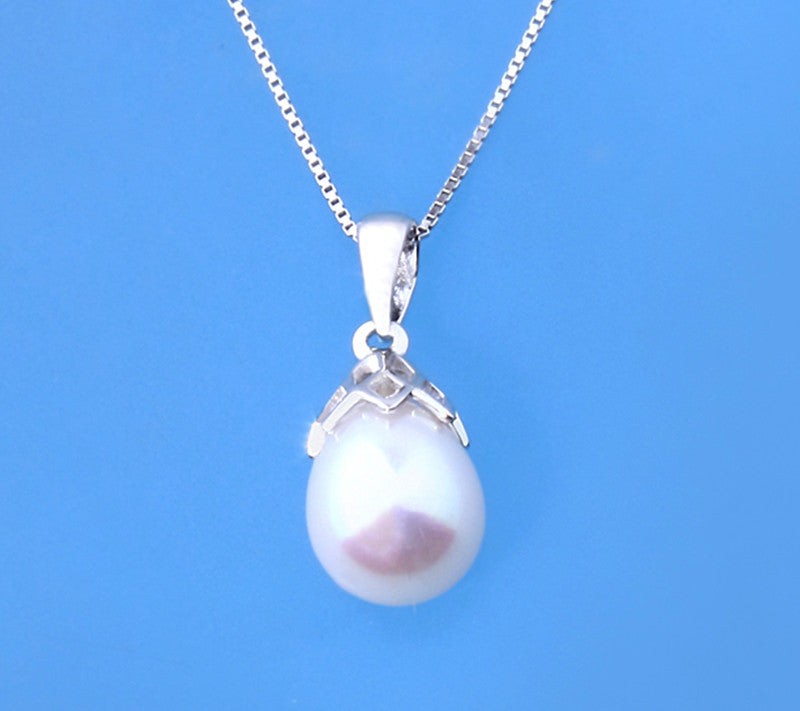 Sterling Silver Pendant with 9-9.5mm Drop Shape Freshwater Pearl - Wing Wo Hing Jewelry Group - Pearl Jewelry Manufacturer