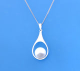 Sterling Silver Pendant with 10-10.5mm Full-Skinny Freshwater Pearl - Wing Wo Hing Jewelry Group - Pearl Jewelry Manufacturer