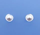 Sterling Silver Earrings with 8.5-9mm Button Shape Freshwater Pearl - Wing Wo Hing Jewelry Group - Pearl Jewelry Manufacturer