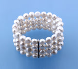 Sterling Silver Bracelet with 8.5-9mm Freshwater Pearl and Sapphire - Wing Wo Hing Jewelry Group - Pearl Jewelry Manufacturer