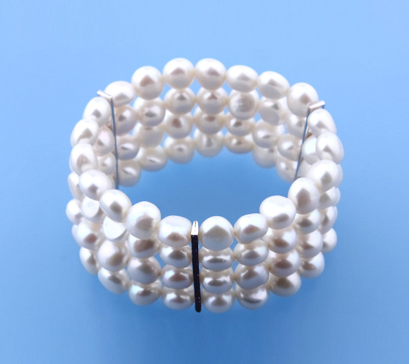 Sterling Silver Bracelet with 8.5-9mm Freshwater Pearl and Ruby - Wing Wo Hing Jewelry Group - Pearl Jewelry Manufacturer