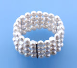 Sterling Silver Bracelet with 8.5-9mm Freshwater Pearl and Ruby - Wing Wo Hing Jewelry Group - Pearl Jewelry Manufacturer