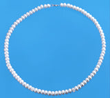 Sterling Silver Necklace with 6.5-7mm Button Shape Freshwater Pearl and Crystal Ball - Wing Wo Hing Jewelry Group - Pearl Jewelry Manufacturer