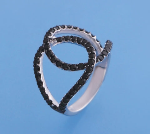 Sterling Silver Ring with Black Spinel